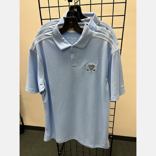 Men's M Columbia High Stakes Polo Light Blue